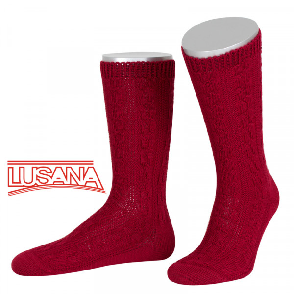 Herren Trachten Shopper Socken Lusana dunkelrot
