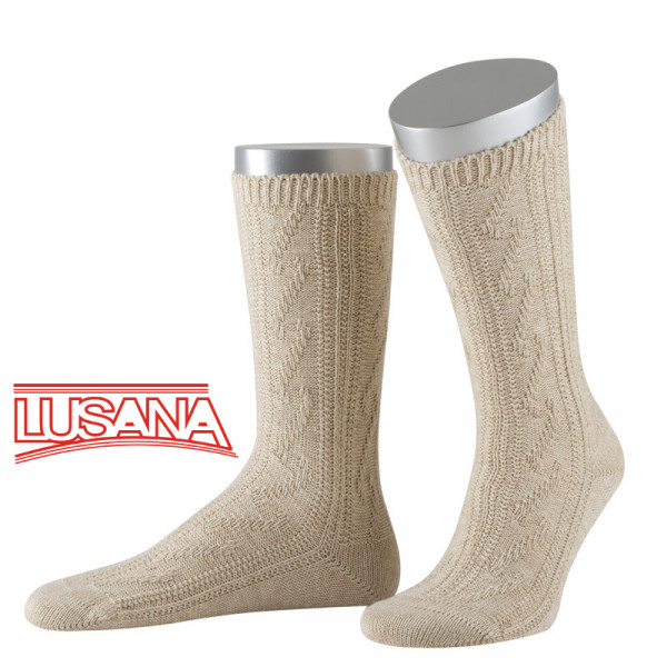 Herren Trachten Shopper Umschlag Socken Lusana natur meliert