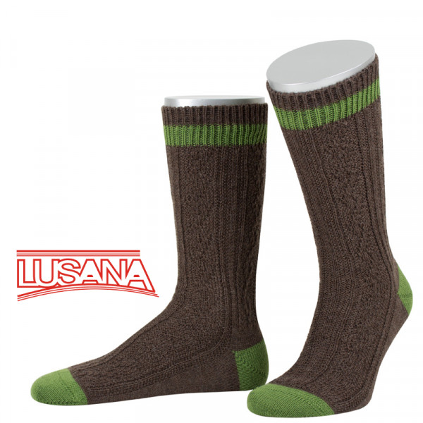 Herren Trachten Shopper Socken Lusana 2-farbiger Rand